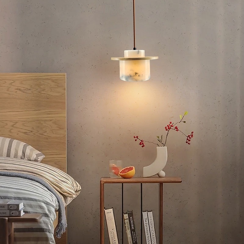 2026年 芸術的な大理石の球体ペンダントライト、木製の温白色ライト、E29調節可能なチェーン  コレクション – $115.99 –P1