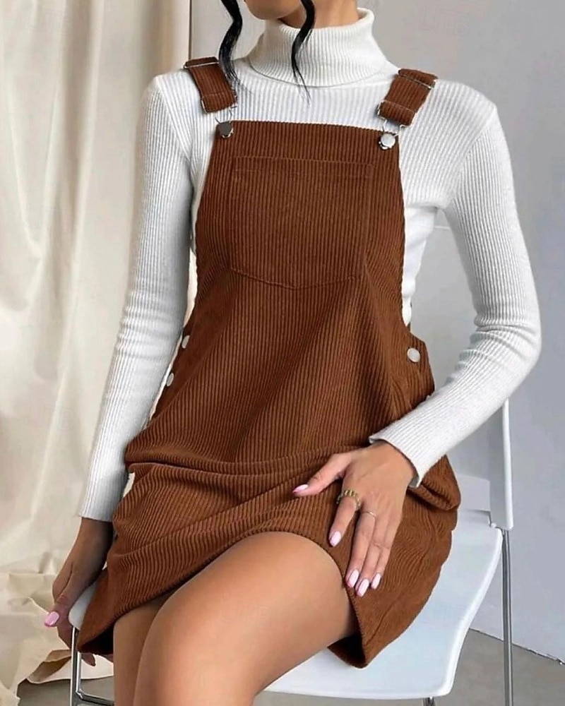 Dámské Mini šaty Volnočasové šaty Slip Dress Klasické Moderní Venkovní Dovolená Jdeme ven Běžný Bez vzoru Bez rukávů Do U Černá Hnědá Trávová zelená Khaki Podzim 2025 - $25.99 –P3