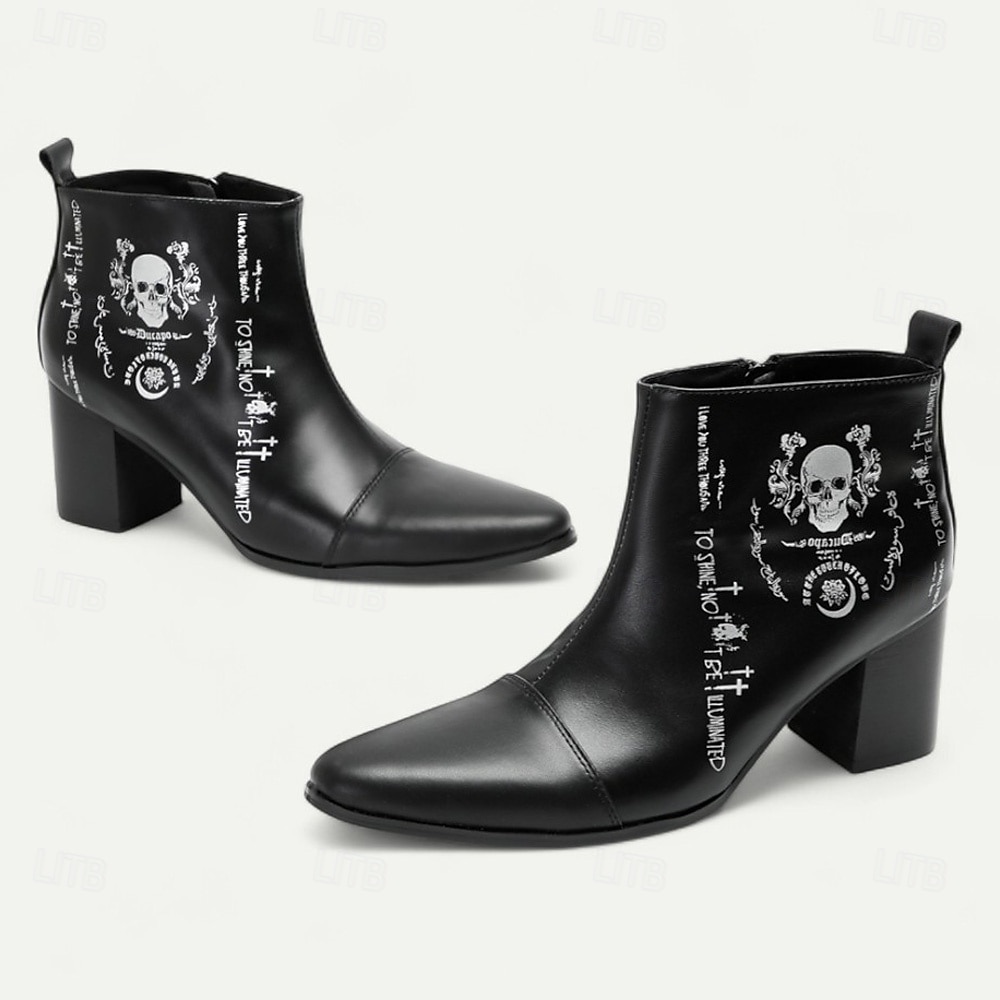 Pánské Boty Motorkářské boty Retro Halloween Chůze Kůže Italská celozrnná hovězí kůže Pohodlné Protiskluzové Teplý Kotníčkové Povaleč Černá Podzim Zima 2025 - $149.99 –P8