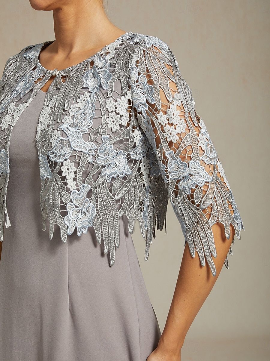 Dámské Krajkové topy Elegantní Romantické Tričkový Šedá Léto 2025 - $59.99 –P3