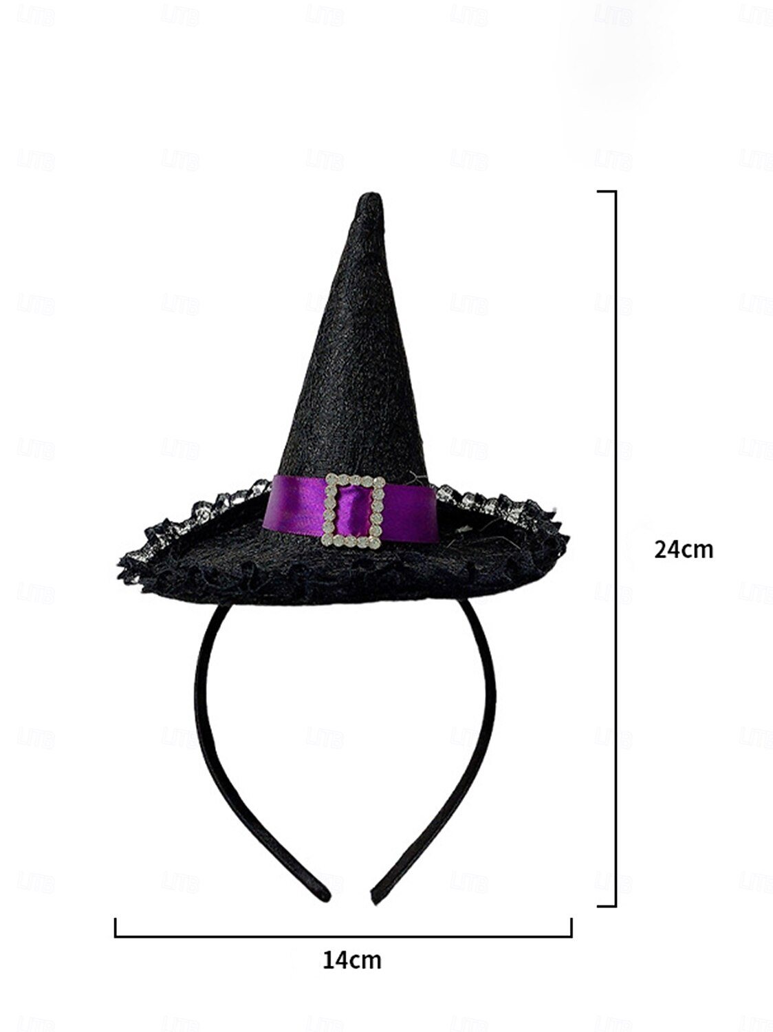 Dámská halloweenská čelenka s čarodějnickým kloboukem - fialový pavouk a duch, dekorační kostýmní doplněk na párty, cosplay a převlékání 2025 - $14.99 –P1