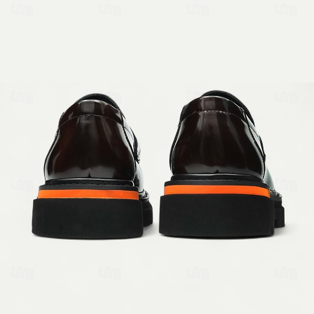 Мужские коричневые кожаные пенни-лоферы с металлической пряжкой – классические туфли для деловых встреч, официальных мероприятий и офиса. 2025 - $109.99 –P6