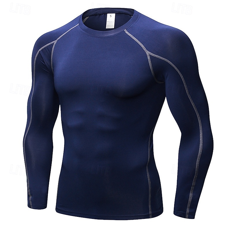 Per uomo Maglia a compressione Strato di base per l'allenamento T-shirt Fitness Manica Lunga Top Athleisure Autunno Asciugatura Rapida Palestra Pallacanestro Atletico abbigliamento sportivo del 2025 a $20.99 –P5