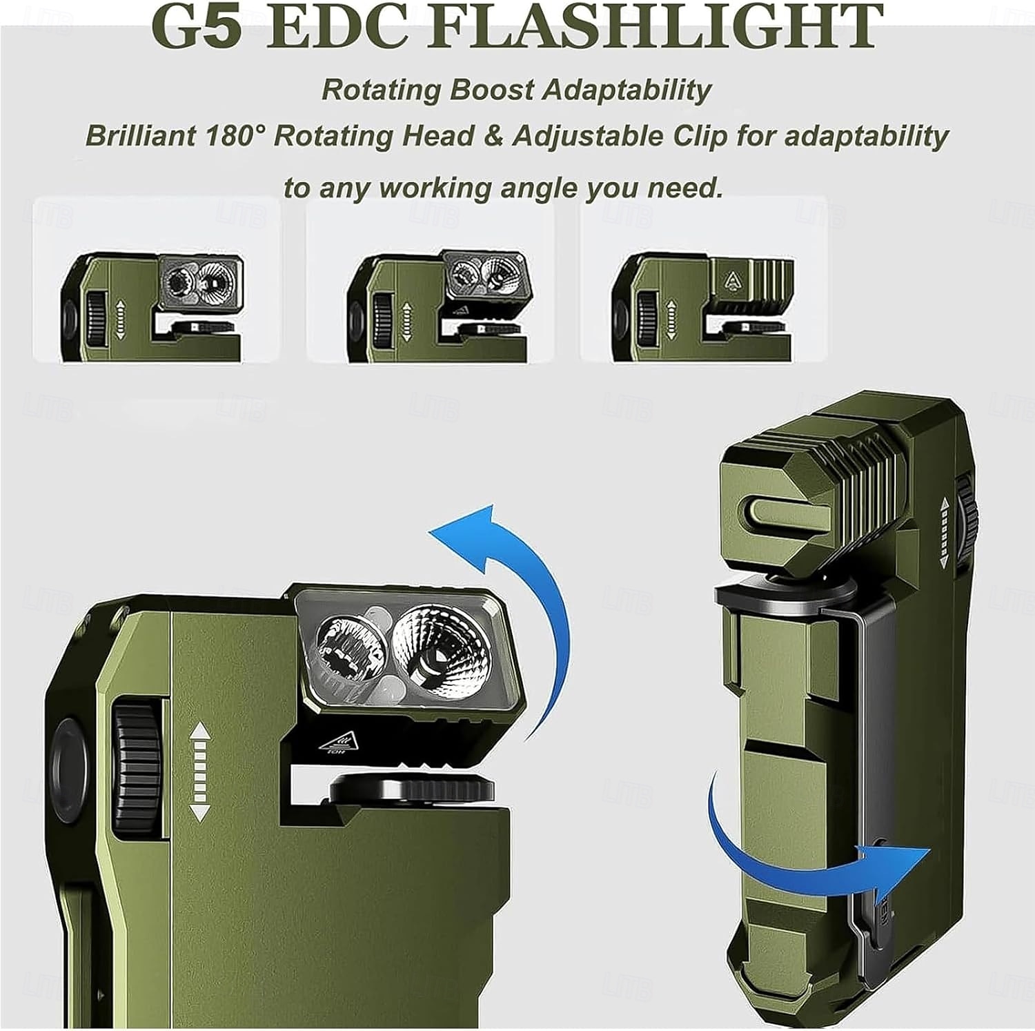 Φακός g5 edc, εξαιρετικά φωτεινός επαναφορτιζόμενος μίνι φακός 400 lumens με μαγνήτη, 3 λειτουργίες, RGB, περιστροφή 180 μοιρών, διπλό φως, αδιάβροχο IP68, φορητό μεταλλικό μπρελόκ για εξωτερικούς 2025 - GBP £18 –P2