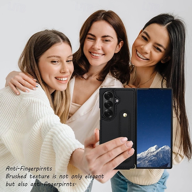 Phone Case For Samsung Galaxy Z Fold 7 Z Fold 6 Z Fold 5 Z Fold 4 with Wrist Strap Kickstand Card Slot Retro TPU PU Leather 2026 - $18.99 –P11