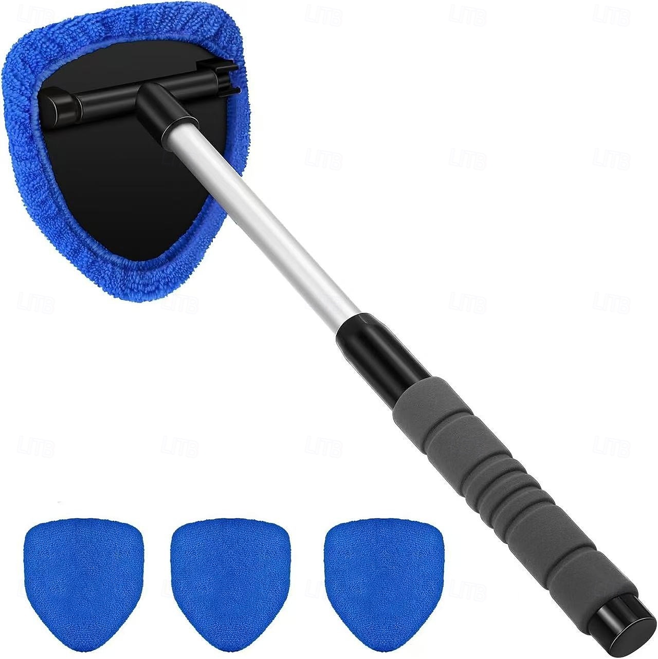 Ferramenta de limpeza de para-brisas de microfibra 5 em 1 para carro, cabo extensível com 4 almofadas reutilizáveis, limpador de vidros automotivos para janelas internas e externas de 2025 por $17.99 –P8