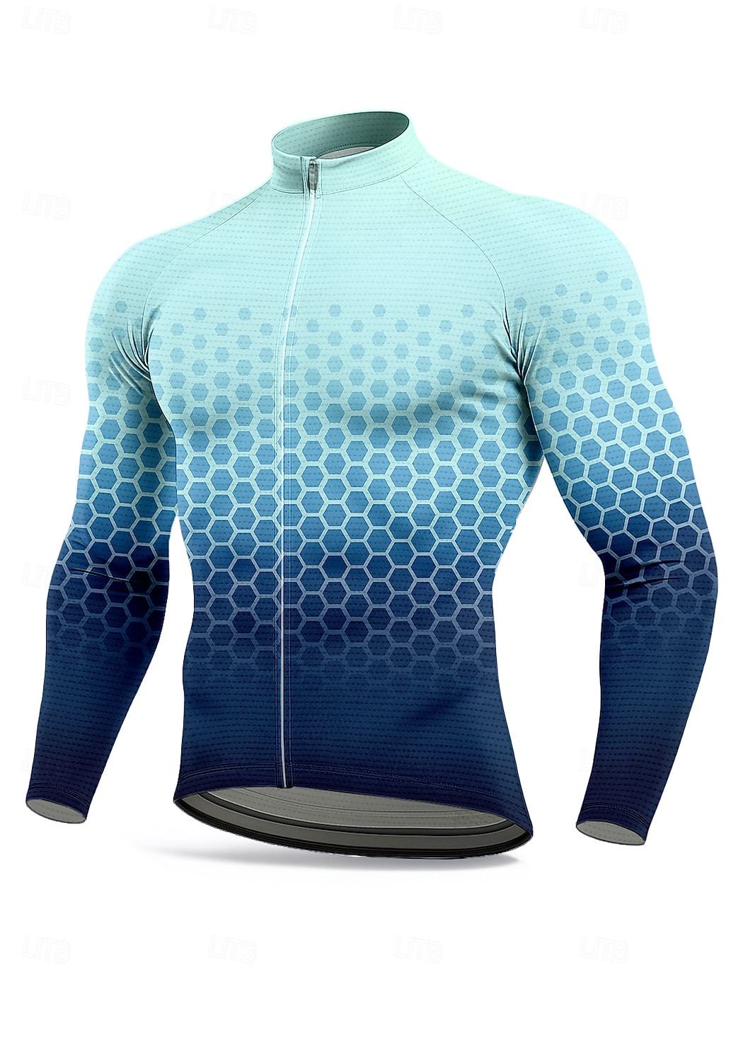 Men's Tops Cycling Jersey Graphic Geometric Gradient Long Sleeve Bike Jacket Jersey Top with 3 Rear Pockets Sun Sun Protection Sunscreen Quick Dry Sports Blue Clothing Apparel 2026 - $34.99 –P1