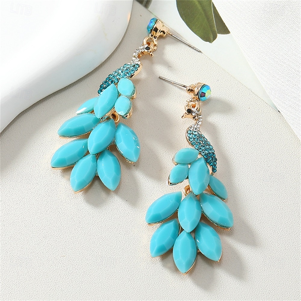 Boucle d'Oreille Créoles Le style rétro Poire Goutte ancien Mode Déclaration Des boucles d'oreilles Bijoux Rose foncé / Turquoise / Rose clair Pour Mariage Soirée Fête 1 Paire de 2025 ? $9.99 –P13