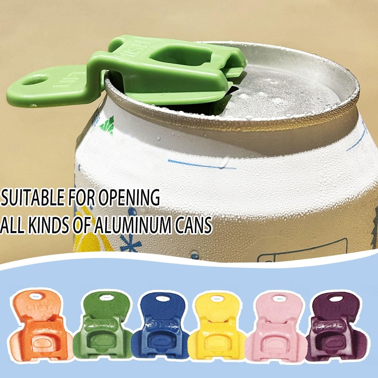 12 Stück einfacher Laschenöffner&amp;Getränkeschutz, Komplettabdeckung, einfacher Laschenöffner, Werkzeug zum Öffnen von Getränkedosen, bunter Getränkedosen-Schutzdeckel für Limonade, für Cola, Bier, 2026 - $16.99 –P5