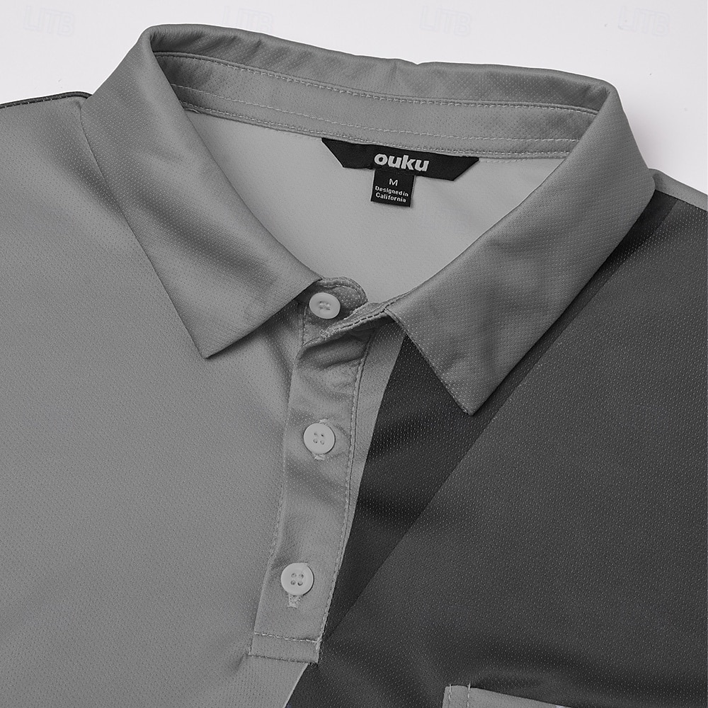 Homens Abstrato Linha Pólo Manga Curta Camisas polo Camisas de colarinho Casual Recorrer Ao ar livre Roupa Esportiva Roupa Diária Bolsos Impressão 3D Botões Verão Castanho Escuro Cinzento de 2026 por BHD 8.64 –P5