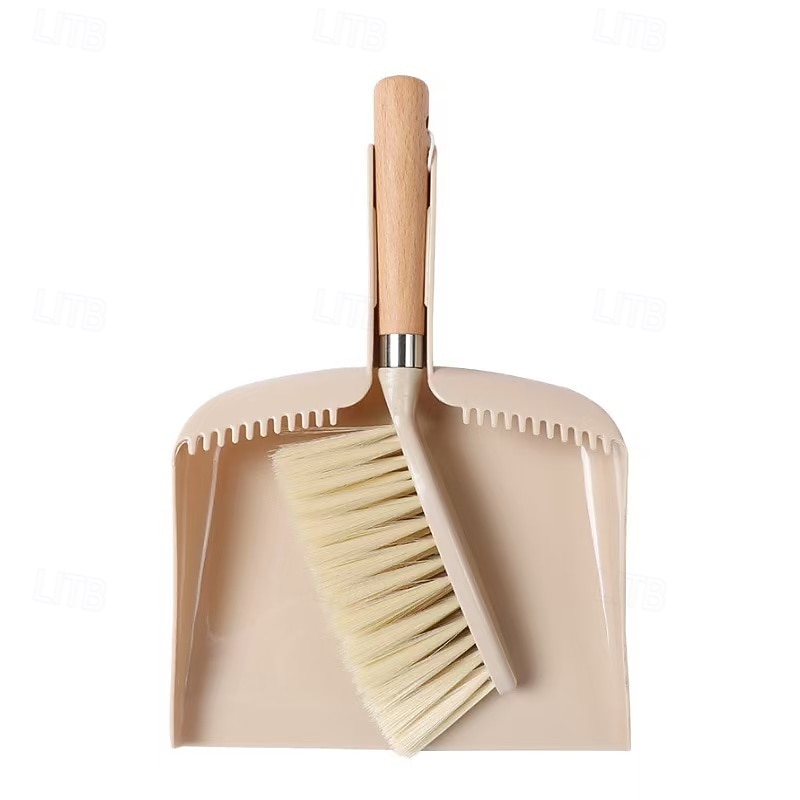 set scopa e paletta con manico in legno, kit di pulizia compatto per divani, tavoli e piccoli spazi del 2025 a $15.99 –P9