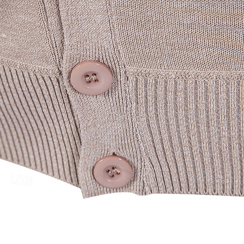 Herren Pullover Kleid Pullover Strickjacke Strickpullover Gerippt Stricken Kurz Gestrickt Gerippt Einfach V Ausschnitt Mode Schals Lässig Alltagskleidung Bekleidung Frühling Herbst Schwarz Marineblau 2025 - $25.99 –P7