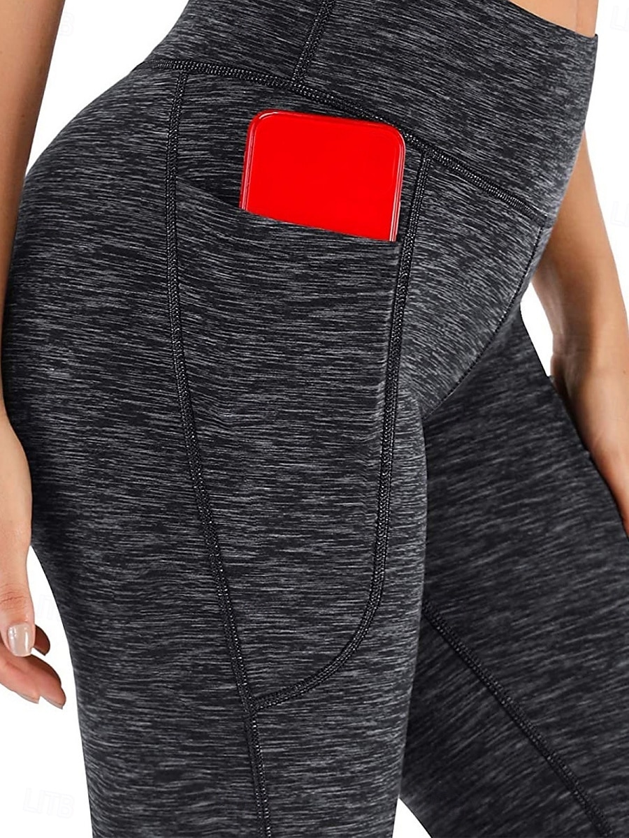 Mujer Polainas Activo Moda Básico Longitud total Alta cintura Color sólido Transpirabilidad Suave Cómodo Elástico Vino Negro Azul Marino Gris Otoño Invierno Ajuste regular 2025 - $22.99 –P4