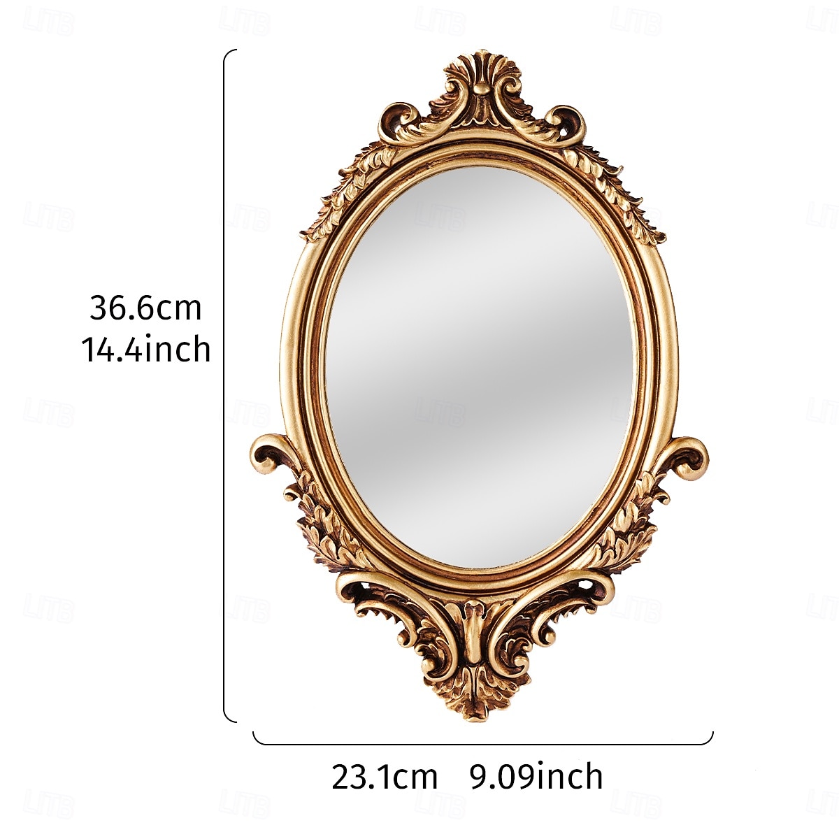 Miroir mural décoratif ovale à motif classique – Décoration murale de style européen, miroir de courtoisie créatif &accessoires de photographie de 2026 ? $23.99 –P2