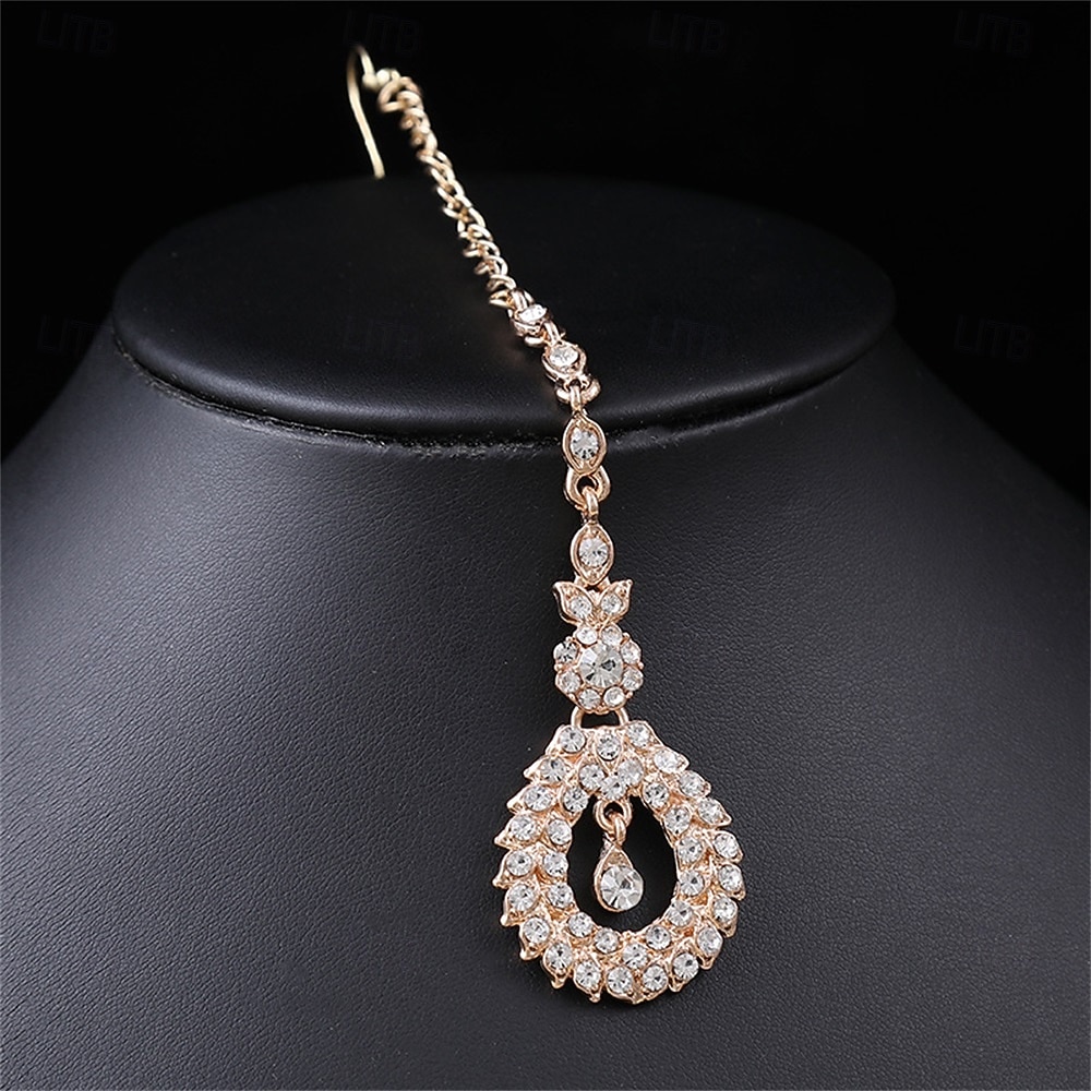 Parure de bijoux 3 Or Strass Chrome Boucles d'oreilles Collier Femmes Élégant ancien Mode Le style rétro Classique Parure de Bijoux Pour Mariage Soirée robe demoiselle d honneur de 2025 ? $23.99 –P4