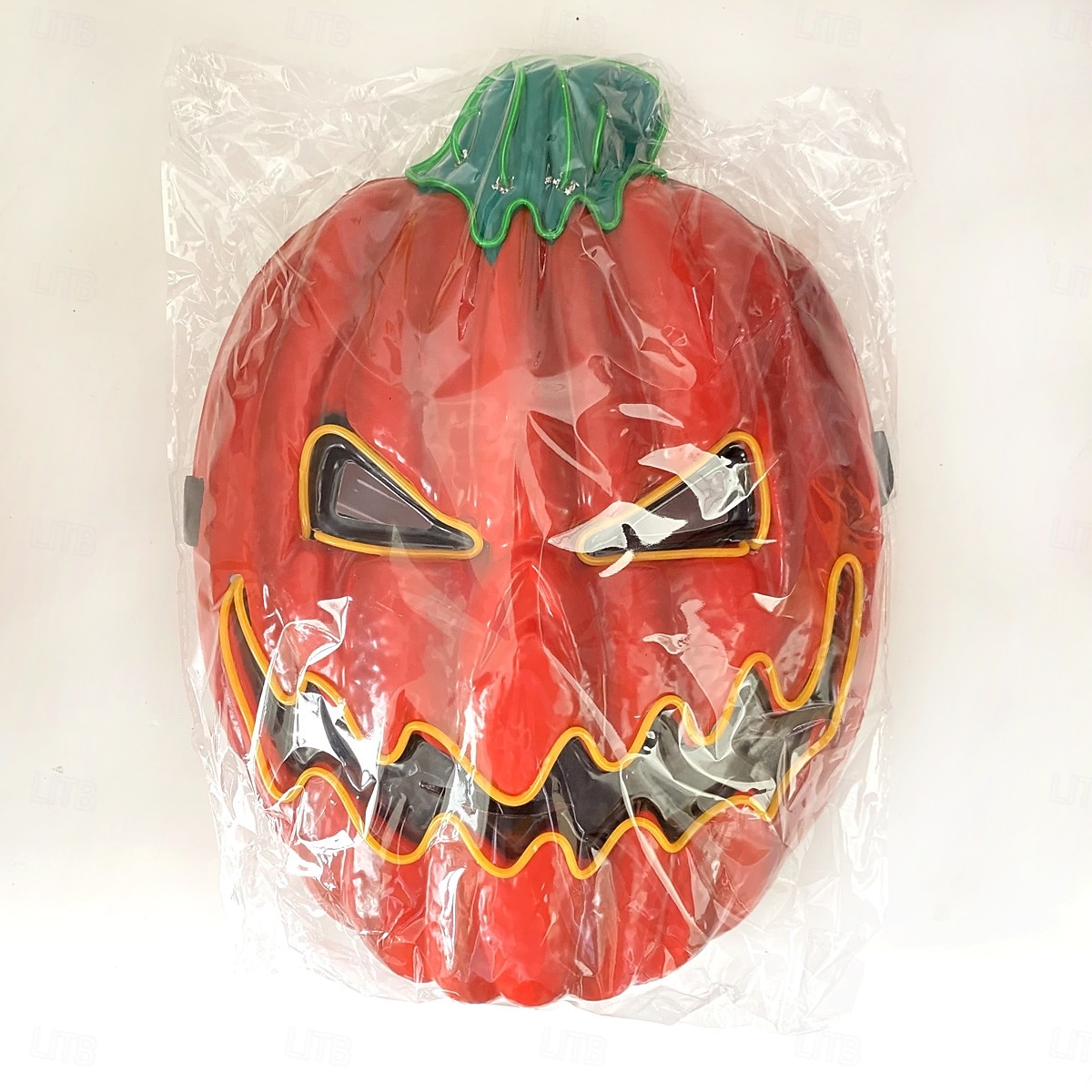 1 db 28 * 21 cm-es halloweeni led hidegfényű tökfej horror led világító maszk beltéri és kültéri csapattánc tökfej dekoratív kellék AA elemdoboz 2025 - $9.99 –P1