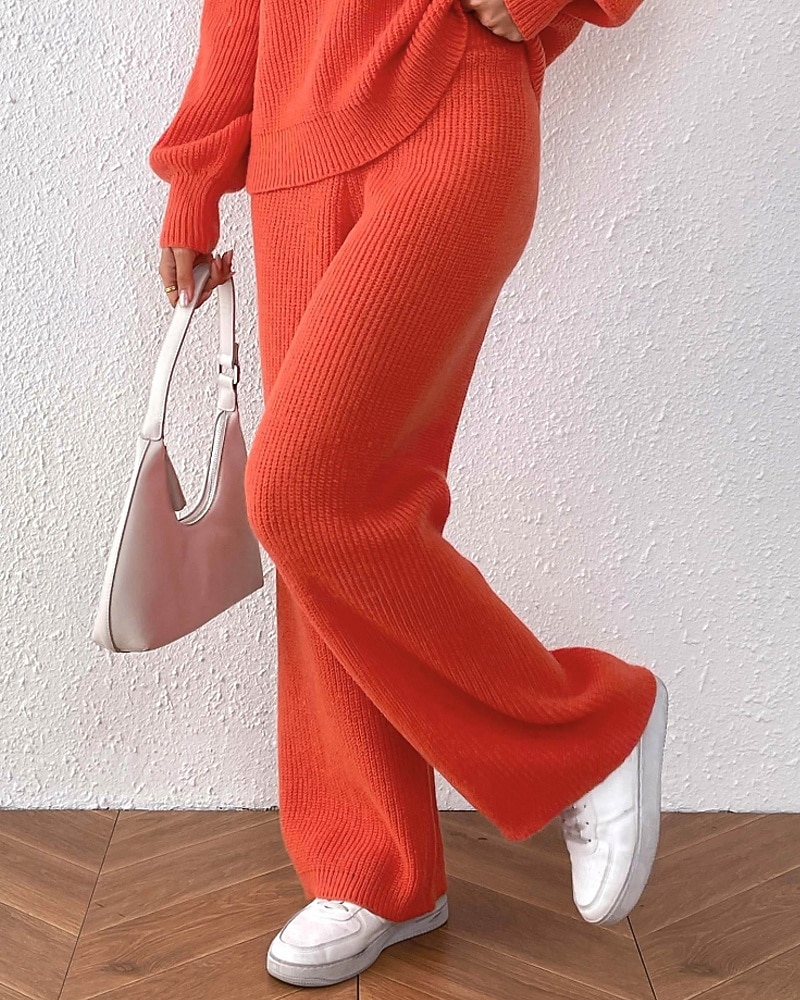 Γυναικεία Πλατύ Πόδι Πλατύ παντελόνι ανάπαυσης Κομψό στυλ street Καθημερινό Πλήρες μήκος Φυσικό Σκέτο Ελαστική μέση Άνετο ΕΞΩΤΕΡΙΚΟΥ ΧΩΡΟΥ Διακοπές Εξόδου Πορτοκαλοκόκκινο Κάμελ Μαύρο Χειμώνας 2025 - $24.99 –P7