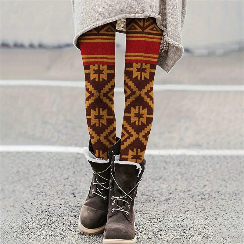 Per donna Pantaloni Leggings Leggings comodi Casual Boho Lunghezza intera Vita Alta Geometrico Elastico in vita Stampato Traspirabilità Confortevole Elasticizzato Vacanza Streetwear Abbigliamento del 2025 a $17.99 –P1