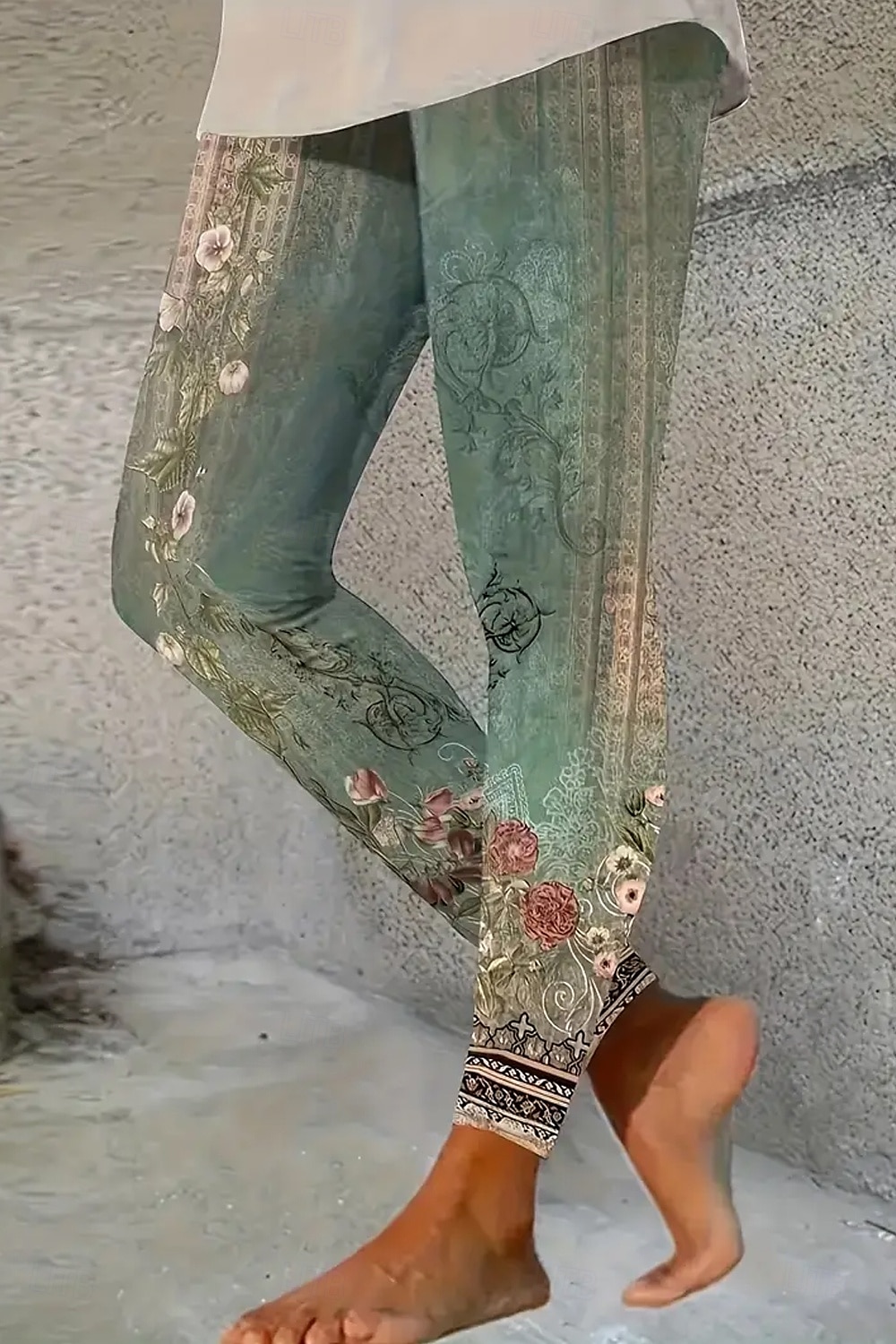 Mujer Polainas Vacaciones Vintage Estilo Étnico Hasta el Tobillo Alta cintura Floral Graphic Impresión 3D Secado rápido Transpirabilidad Suave Elástico Diario Hogar Exterior Rojo Azul Verde Trébol 2026 - $21.99 –P2