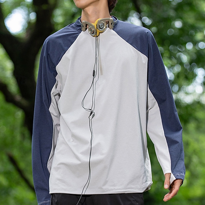 Муж. Рубашка для туризма и прогулок Рубашка с застежкой-молнией на четверть Футболка с защитой от ультрафиолета Длинный рукав Верхняя часть На открытом воздухе УФ-защита от солнца Быстровысыхающий 2026 - $31.99 –P6