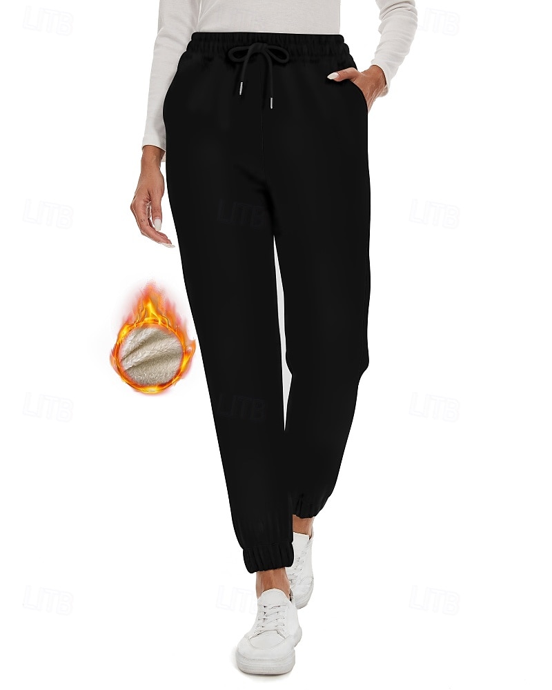 Mujer Pantalones de lana Persona que practica jogging pantalones Ropa de calle Casual Longitud total Cintura Media Plano Bolsillo Diseño de cordón elástico Cómodo Calle Ropa Cotidiana Fin de semana 2026 - $26.99 –P5