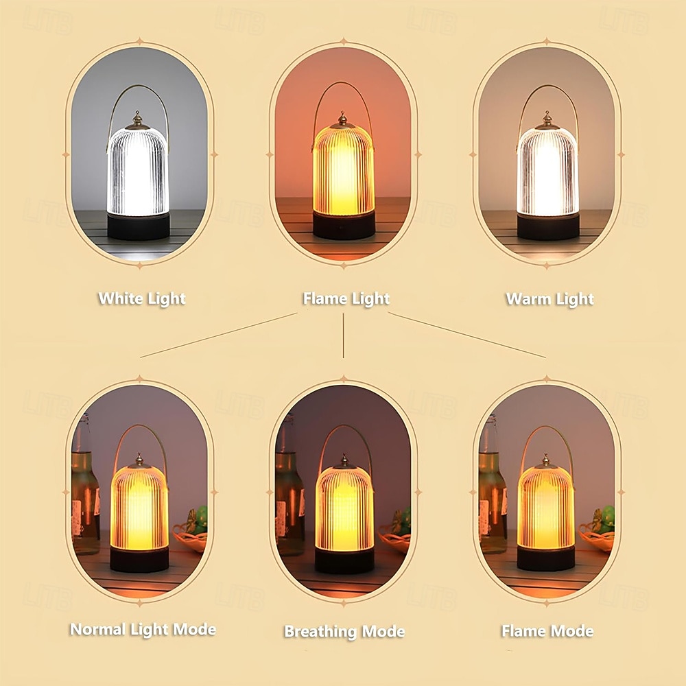 Vintage Table LampPortable Cordless Lamp Touch Control Stepless Dimmer Rechargeable LED Birdcage Lamp Dimmable Flame Light for Home Bedroom Outdoor Nursery Camping Gift 2026 - $41.99 –P8
