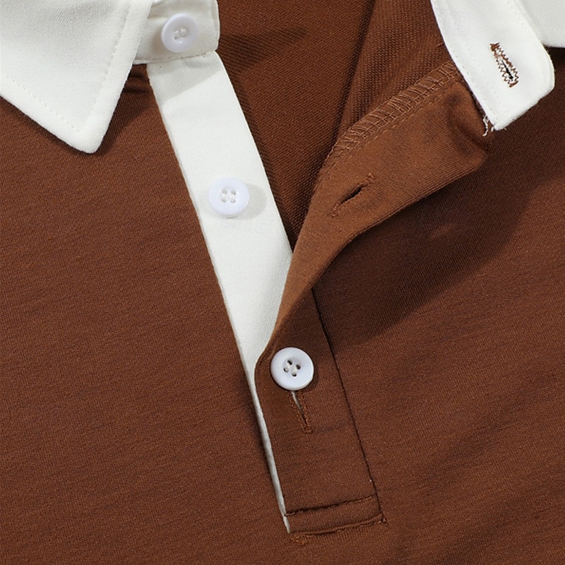 Men's Golf Shirt Golf Polos Shirts Work Casual Lapel Short Sleeve Basic Modern Color Block Patchwork Buttons Spring Fall Regular Fit Black Navy Blue Coffee Gray Golf Shirt 2025 - $20.99 –P4