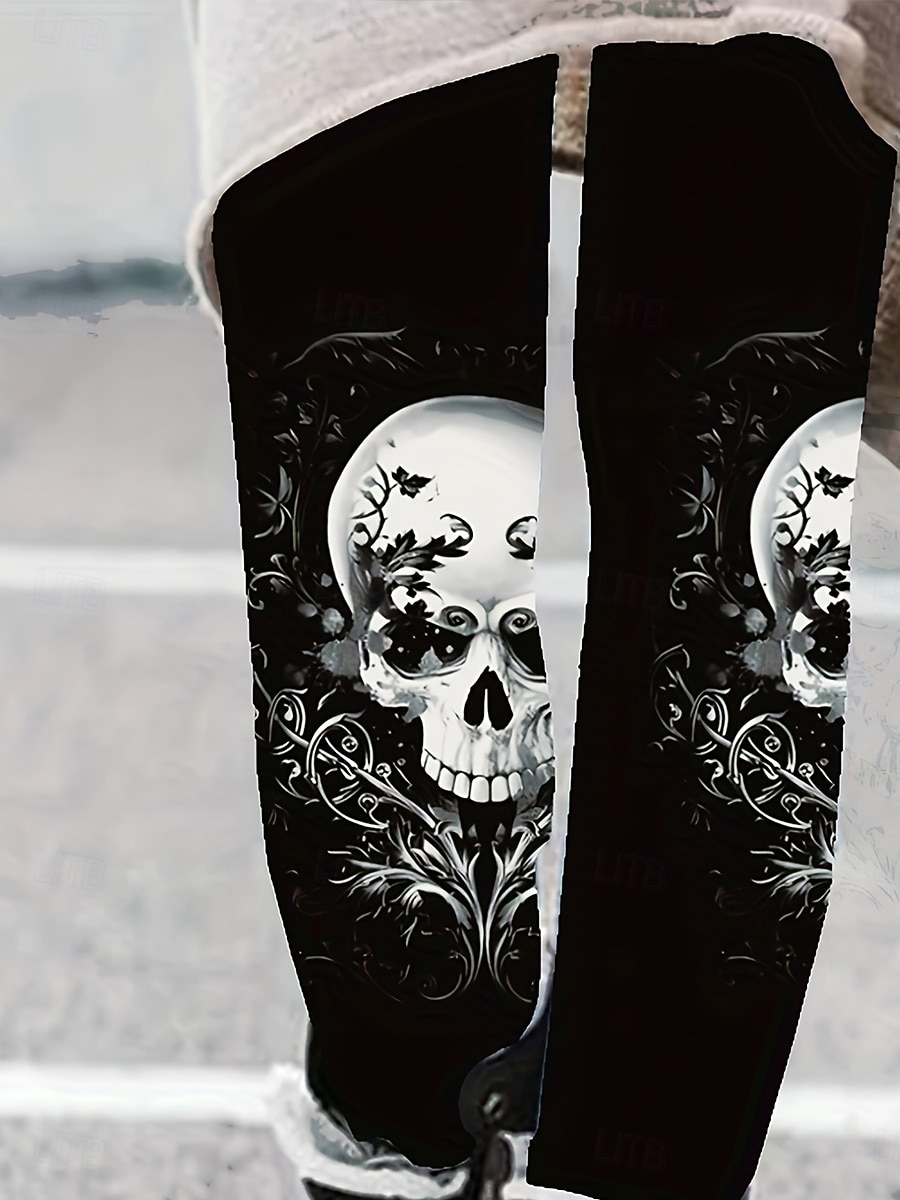 Women's Leggings Vacation Vintage Fashion Full Length High Waist Graphic Skull Printing Soft Breathable High Elasticity Outdoor Street Causal Black Spring Fall Winter Slim Fit 2026 - $21.99 –P3