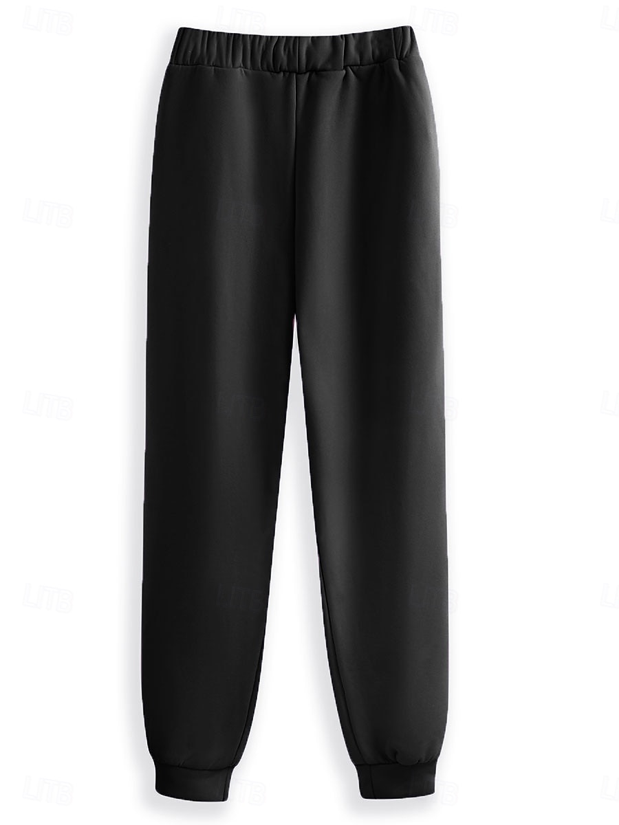 Femmes Élégant Chaud Mode Ensembles deux pièces Survêtement Ensembles de Pantalons manche longue Manche Évêque Col ras du cou Graphique Lettre Imprimé Extérieur Vacances Quotidien Noir Rose Claire de 2025 ? $44.99 –P3