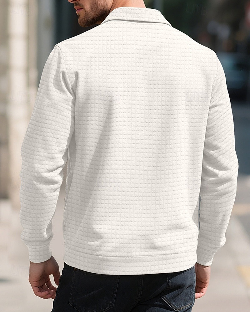 Per uomo Giacca a nido d'ape Giacca Camicia Giacca Casual Vacanza Quotidiano Traspirante Jacquard Tasca Primavera Autunno Semplice Moda Classico Bavero Regolare Nero Bianco Cachi Verde militare del 2025 a $22.99 –P2