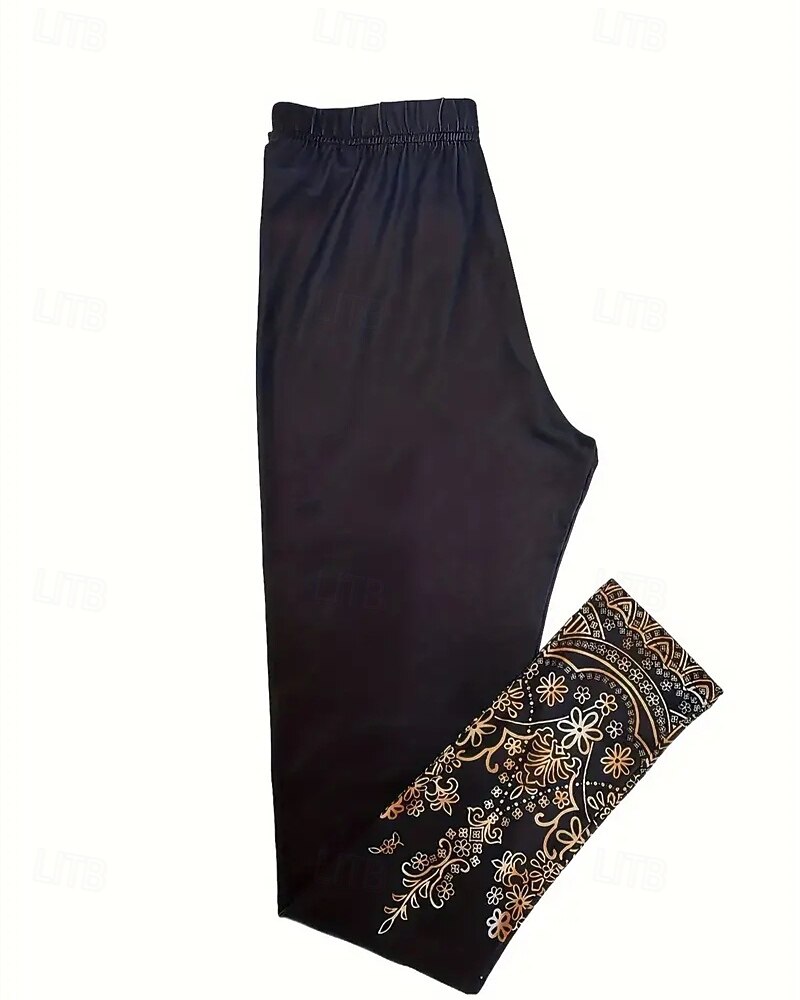 Per donna Pantaloni Leggings Leggings comodi Casual Boho Lunghezza intera Vita Alta Fiore Elastico in vita Stampato Traspirabilità Confortevole Elasticizzato Vacanza Streetwear Abbigliamento del 2025 a $17.99 –P2