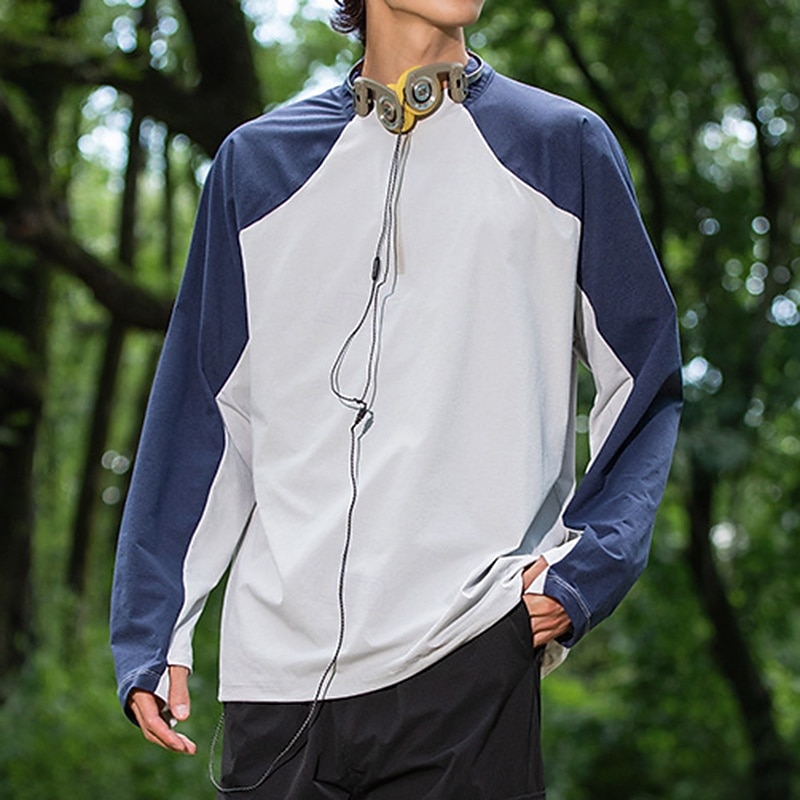 Муж. Рубашка для туризма и прогулок Рубашка с застежкой-молнией на четверть Футболка с защитой от ультрафиолета Длинный рукав Верхняя часть На открытом воздухе УФ-защита от солнца Быстровысыхающий 2026 - $31.99 –P5