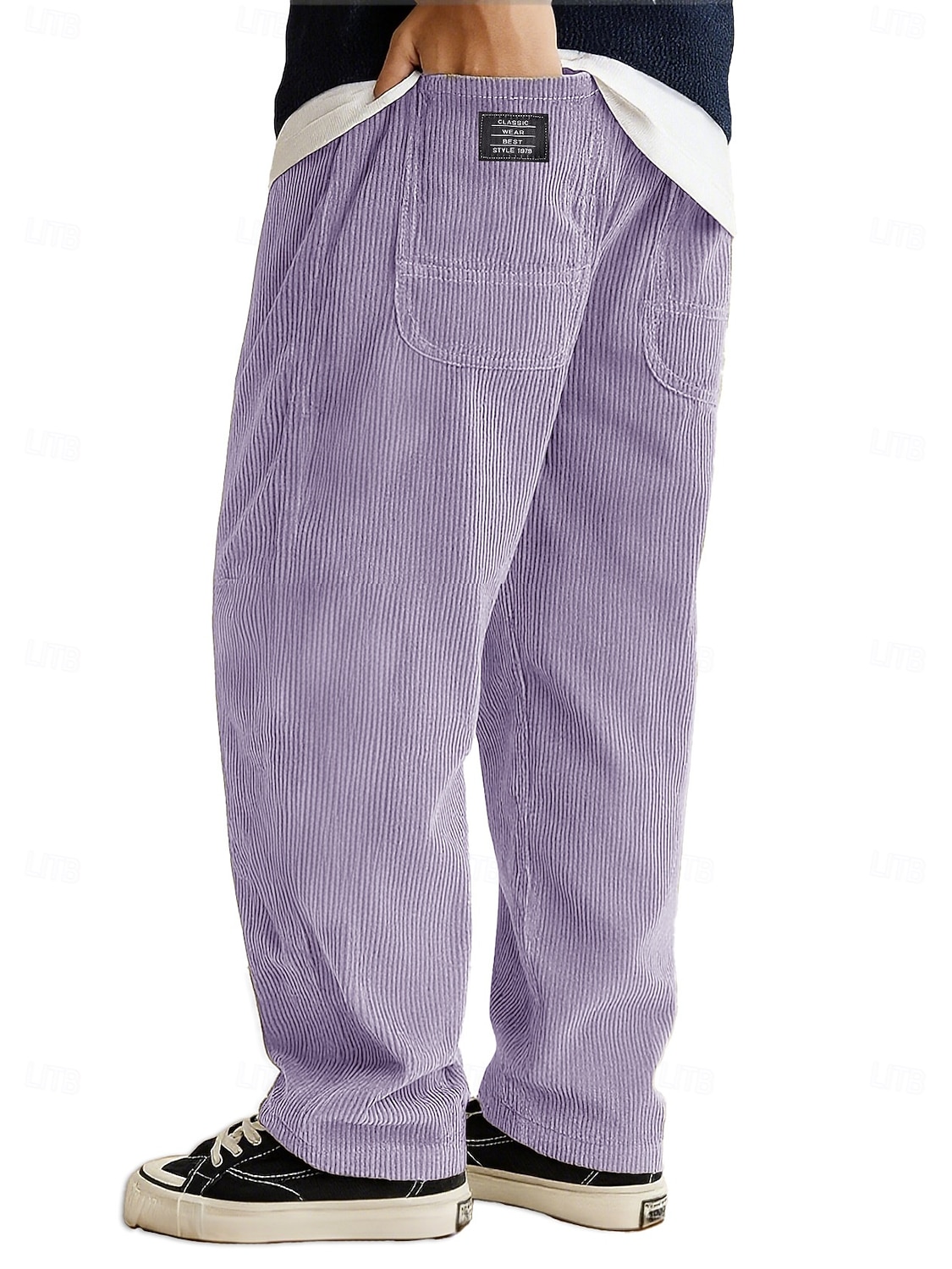 Homens Calças Esportivas Calças de Veludo Calças Calças largas Cintura elástica Perna reta Tecido Pavio Humido Respirável Comprimento total Ao ar livre Casual Diário Moda Roupa de rua Preto Branco de 2026 por $28.99 –P9
