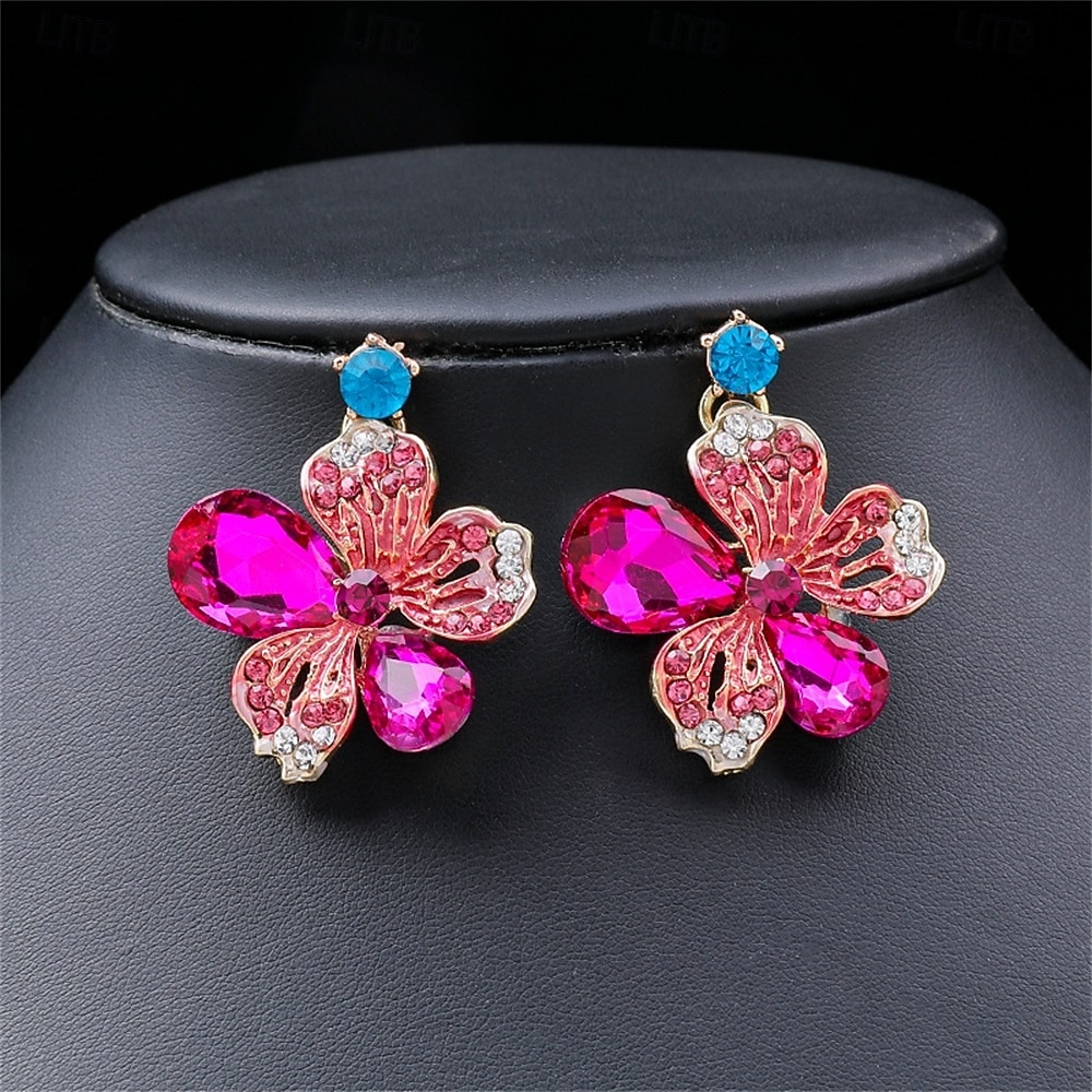 Parure de bijoux 2 Strass Chrome 1 Collier Boucles d'oreilles Femmes Élégant ancien Mode Le style rétro Classique Parure de Bijoux Pour Mariage Soirée robe demoiselle d honneur de 2025 ? $19.99 –P5