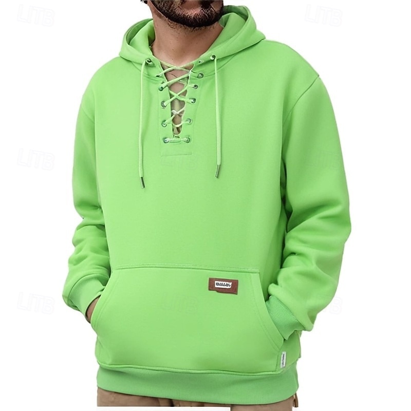 Per uomo Felpa con cappuccio Maglione Felpa con cappuccio in pile Felpa con cappuccio foderata in pile Nero Verde militare Caffè Verde chiaro Grigio Con Cappuccio Semplice Coulisse Sport & Outdoor del 2025 a $23.99 –P3