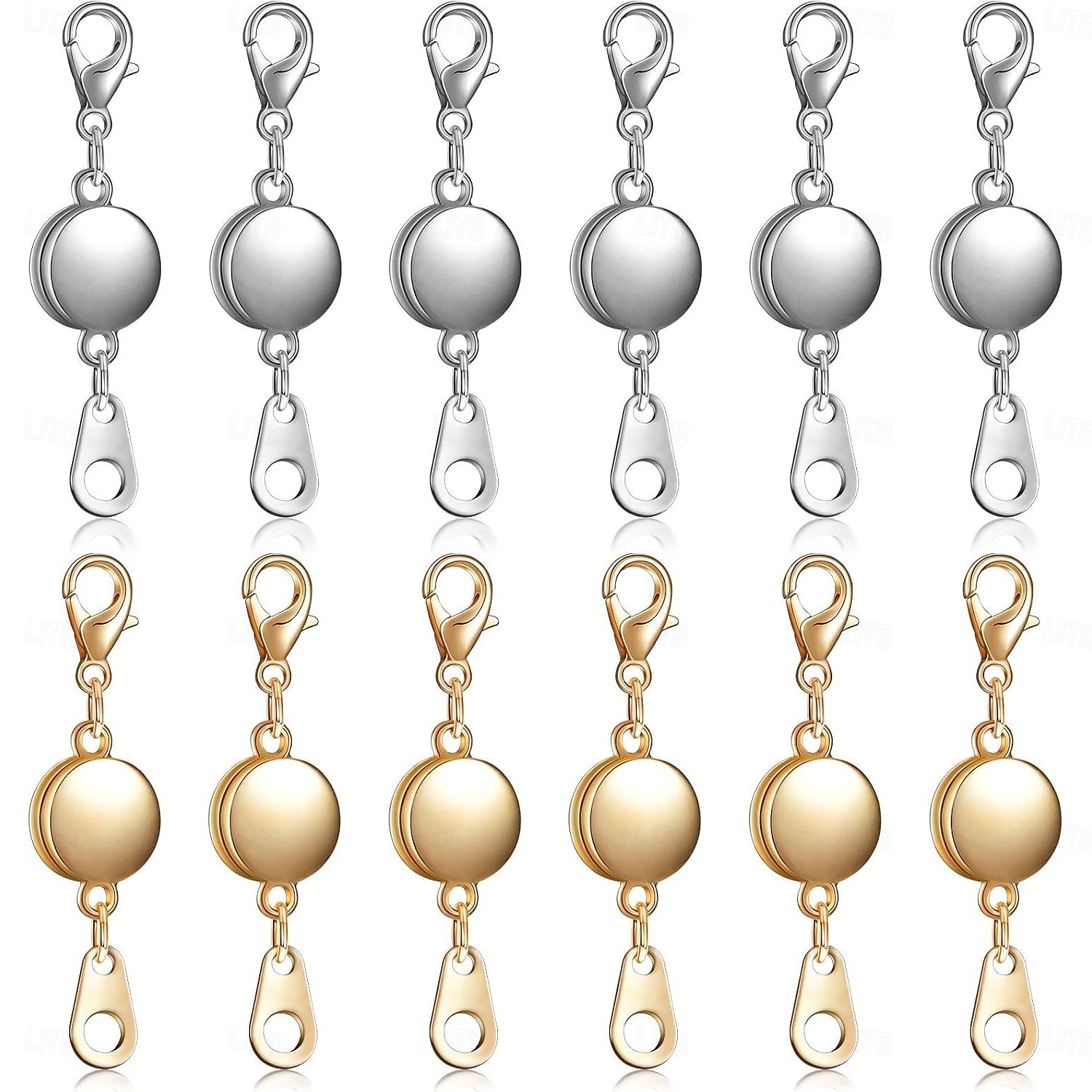 12 Pack Magnetic Necklace Clasps and Closures  Strong Magnetic Jewelry Extenders for Necklaces and Bracelets, Gold & Silver Plated Round Clasps for DIY Jewelry Making 2026 - $13.49 –P1