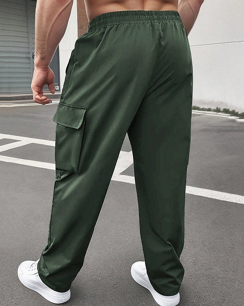 Per uomo Pantaloni Cargo Pantaloni Coulisse Elastico in vita Multi-tasche Semplice Indossabile All'aperto Quotidiano Campeggio & Escursionismo Moda Classico Nero Verde militare del 2025 a $15.49 –P2