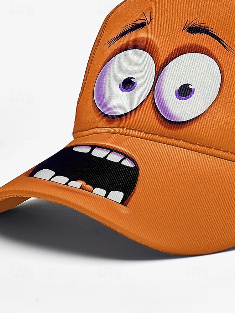 Cappellino da baseball da uomo con faccia da cartone animato: divertenti occhi 3D e design a bocca aperta, disponibile in più colori, perfetto per l'abbigliamento casual e all'aperto del 2026 a $18.99 –P8