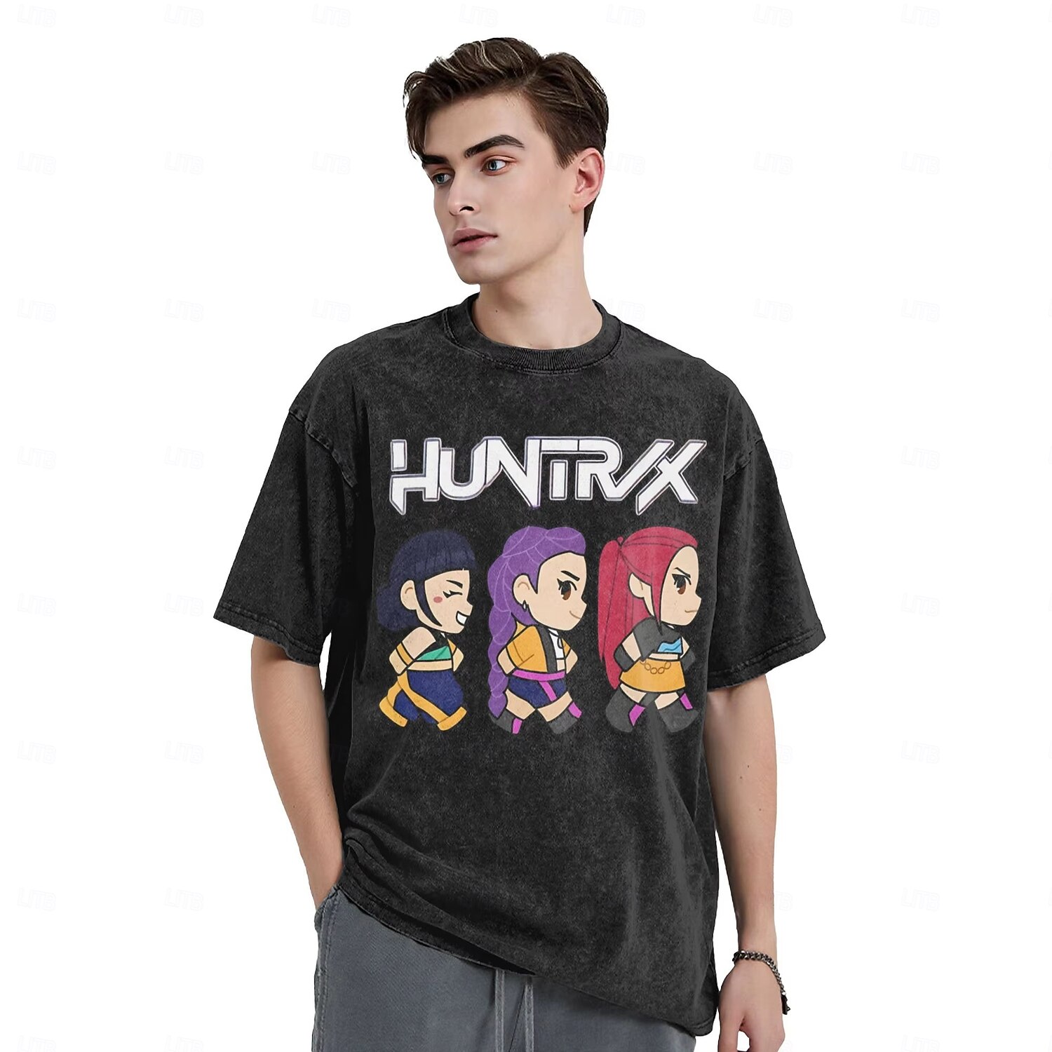 Caçadores de Demônios KPop Rumi Zoey Huntrix Japonesa/Curta Camiseta lavada com ácido extragrande Personagem Arte Gráfica Para Homens Mulheres Para Meninos Crianças Adulto Dia Das Bruxas Carnaval Hot de 2025 por $57.99 –P1