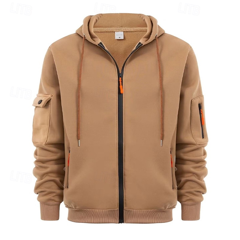 Per uomo Felpa con cappuccio Felpa con cappuccio a zip intera Felpa con cappuccio in pile Felpa con cappuccio tattica Nero Blu marino Cachi Grigio chiaro Grigio scuro Con Cappuccio Semplice Cerniera del 2025 a $23.99 –P2