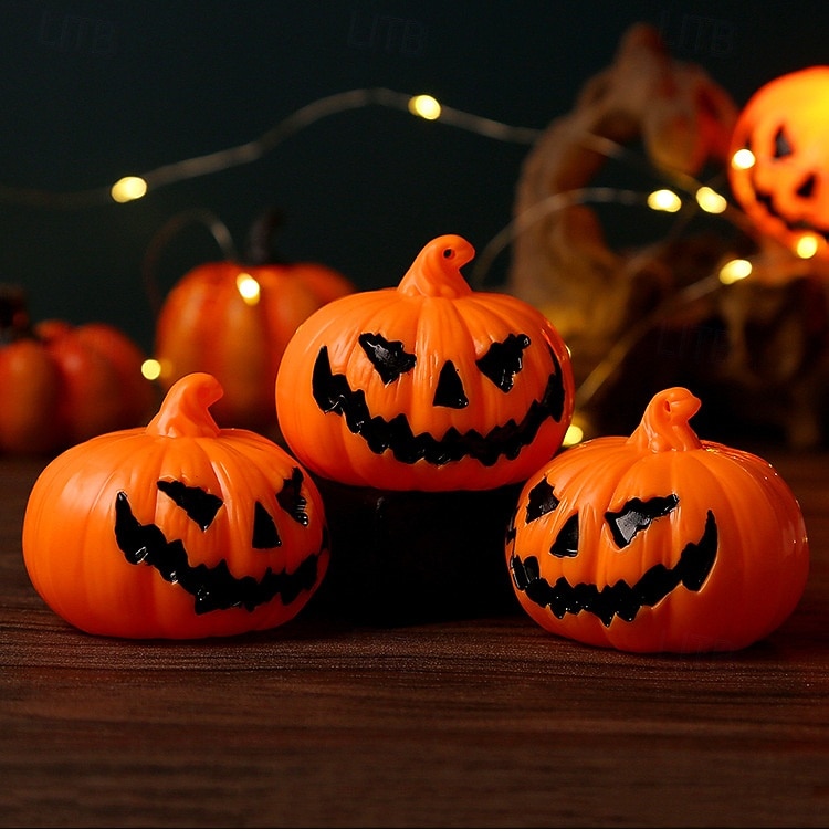 3 יחידות 6.3*5.2 ס"מ חיוך מפחיד דלעת לד אלקטרוני קישוט אור פנים וחיצוני מסיבה למסעדה אור קישוט אטמוספרי AG10*3 סוללות 2025 - $4.99 –P6