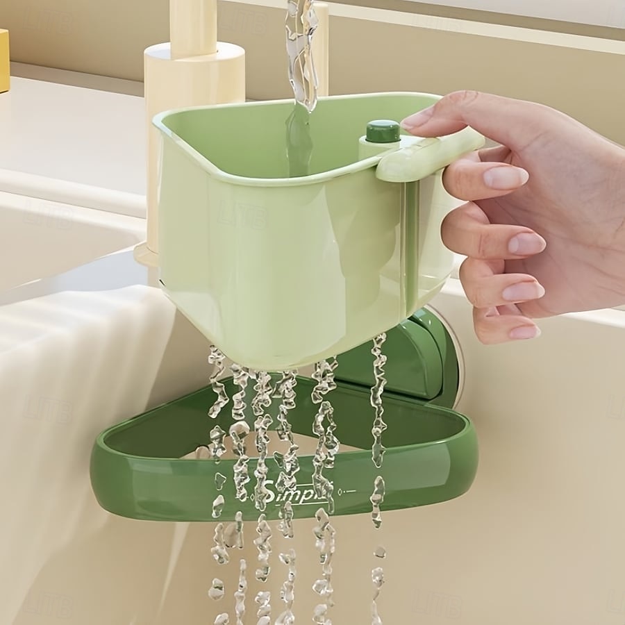 2er-Pack Eckregal mit Saugnapf für die Spüle, Siebkorb für die Druckspüle, automatischer Abtropfkorb, Schwammhalter für den Wasserhahn, abnehmbarer Aufbewahrungsorganizer für die Küchenspüle 2025 - $19.99 –P3