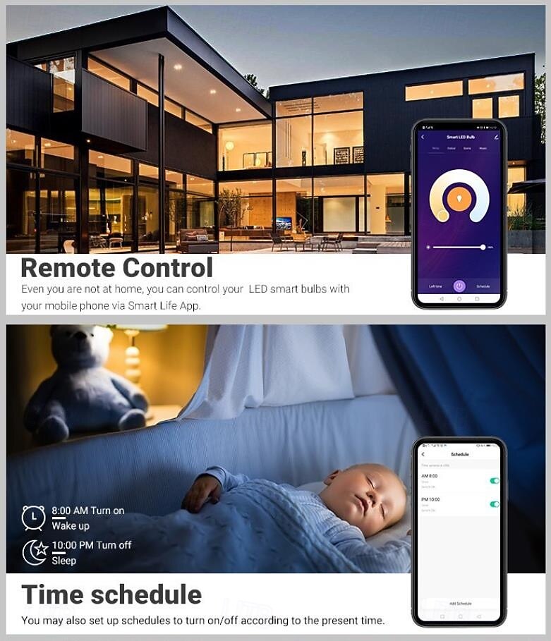LED-taklampor infälld belysning wifi bluetooth, infälld taklampa, burklampor, rgb färgskiftande, dimbar, för sovrum, vardagsrum, köksbelysning i taket 2025 - $18.99 –P5