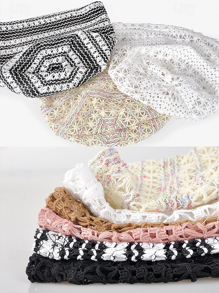 Bonnet ample en tricot de dentelle pour femme – bonnet en polyester léger et respirant pour le printemps, l'automne, les promenades en plein air et les tenues décontractées quotidiennes de 2025 ? $5.99 –P8