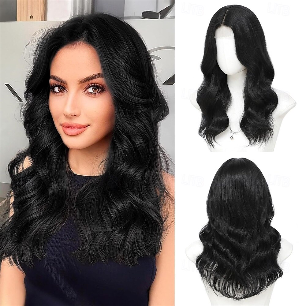 Perucas ruivas de comprimento médio para mulheres, peruca de cabelo sintético ondulado de 18 polegadas com divisão central - peruca com linha capilar natural para uso diário em festas/Halloween de 2026 por $26.99 –P4