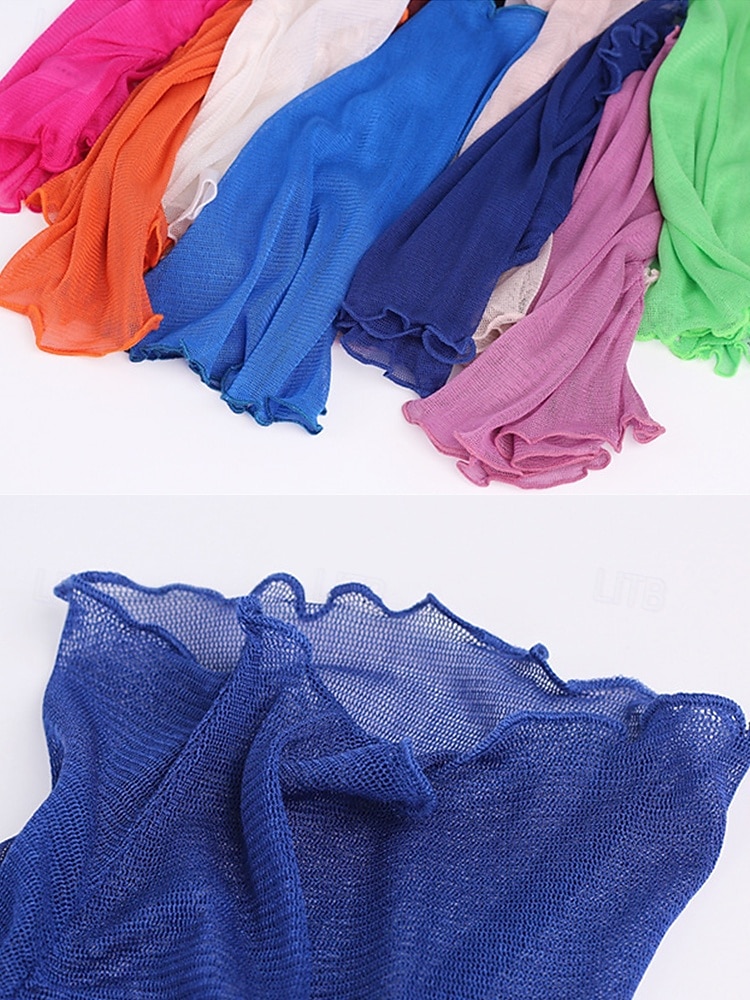lenço de pescoço transparente de seda feminino – bandana tubular com babados, gargantilha elegante para escritório, viagens, festas e trajes noturnos de 2026 por $18.99 –P6