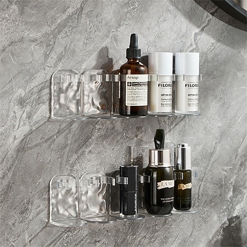 Row Plastic Wall Rack 2 Set (10 Pieces), Adhesive Ripple Storage Shelf, No Drilling Wall-Mounted Organizer for Door, Mirror, or Cabinet 2025 - $20.99 –P10