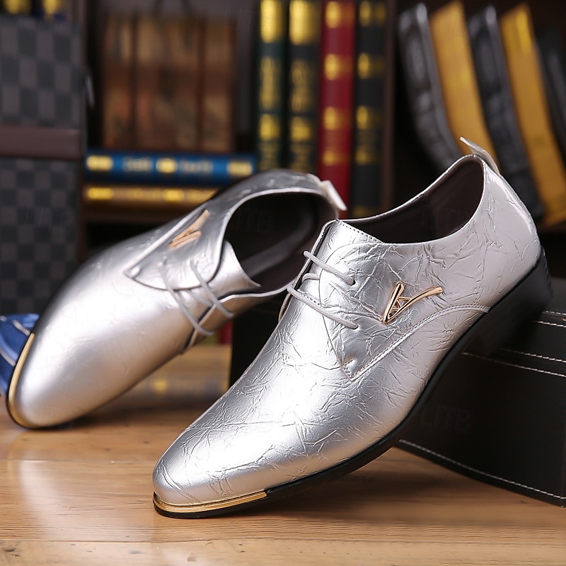 scarpe eleganti da uomo con lacci in vernice viola lucida – calzature formali audaci per feste e spettacoli teatrali del 2025 a $42.99 –P12