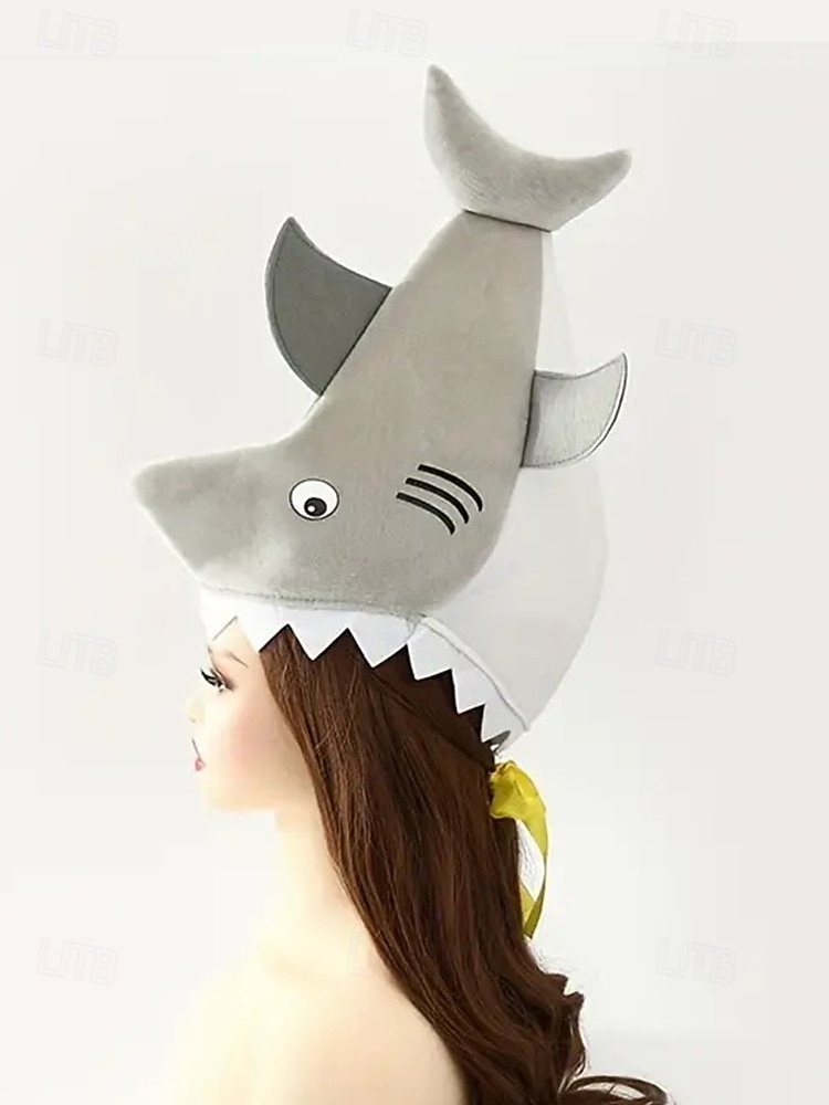 Dámská halloweenská čepice se žralokem – vtipný kreslený kostým ryby na párty, cosplay a slavnostní převlékání 2025 - $11.99 –P3
