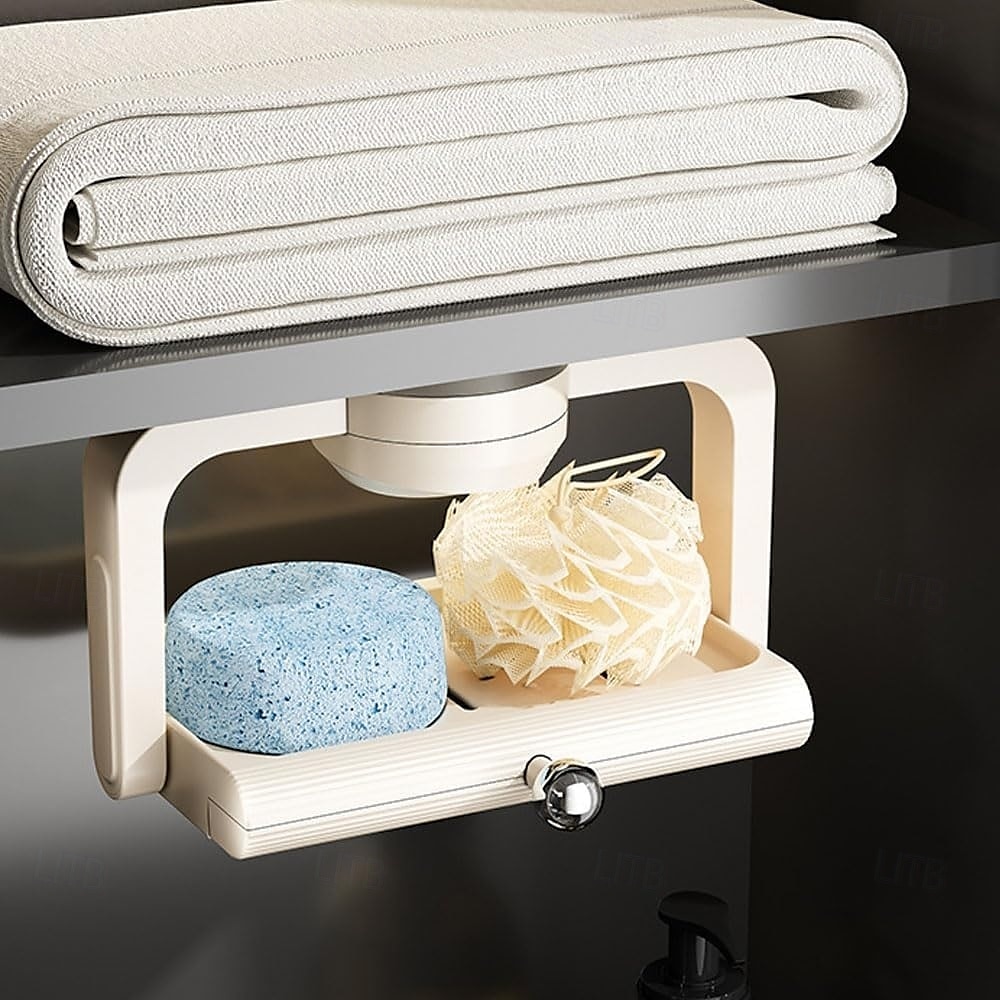 Wandgemonteerde zuignap roterende zeepbak met afvoer, niet-borende spons en zeeprek organizer, perfect voor douche, badkamer, bad en keukengootsteen 2025 - $13.99 –P13